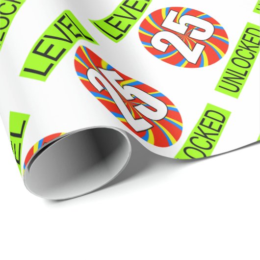 25e verjaardag computergamer cadeaupapier (Rol Hoek)