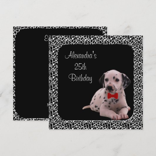 25e verjaardag Dalmation & Animal Print Lijst Kaart (Voorkant / Achterkant)