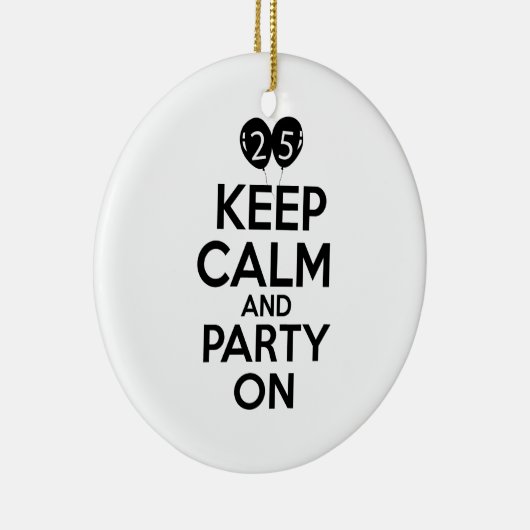 25e verjaardag design keramisch ornament (Rechts)