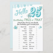 25e verjaardag Dit of dat spel (Voorkant / Achterkant)