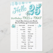 25e verjaardag Dit of dat spel (Voorkant)