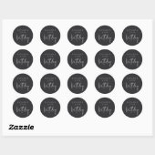25e Verjaardag Eenvoudig Minimalistisch Plat Zwart Ronde Sticker (Vel)