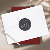 25e verjaardag eenvoudige minimalistische flat zwa ronde sticker