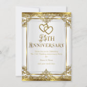 25e verjaardag Elegant Goud Witte Parel 2 Kaart (Voorkant)