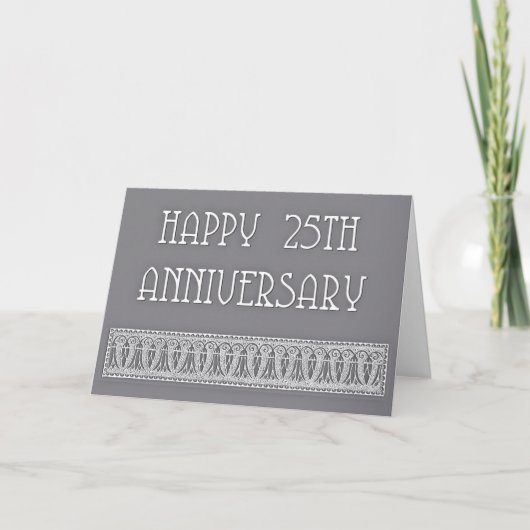25e verjaardag elegant kaart (Voorkant)