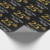 25e verjaardag: Elegant Luxe Faux Gold Look # Cadeaupapier (Hoek)