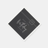 25e verjaardag Elegant minimalistisch plat zwart Servet (Hoek)