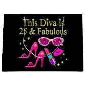 25E VERJAARDAG FABULOUS DIVA DESIGN GROOT CADEAUZAKJE (Voorkant)