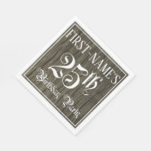 25e verjaardag — Fancy script, kijk op hout Servet (Hoek)