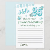 25e verjaardag Favoriete herinnering van de Birthd (Voorkant / Achterkant)