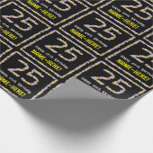 25e verjaardag: Floral Flowers Number, Custom Name Cadeaupapier (Hoek)