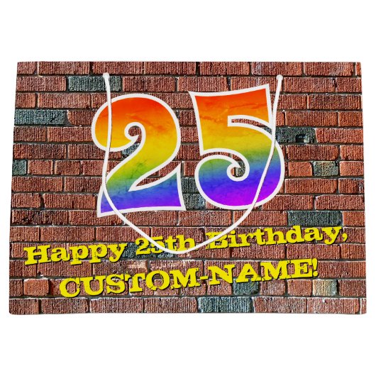 25e verjaardag: Fun, door graffiti geïnspireerde r Groot Cadeauzakje (Voorkant)