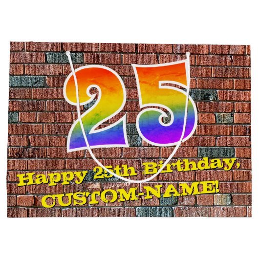 25e verjaardag: Fun, door graffiti geïnspireerde r Groot Cadeauzakje (Achterkant)