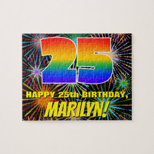 25e verjaardag: Fun, kleurrijk gevuurwerk Legpuzzel