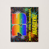 25e verjaardag: Fun, kleurrijk gevuurwerk Legpuzzel (Verticaal)