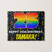 25e verjaardag — Fun, kleurrijk Star Field Pattern Legpuzzel (Horizontaal)