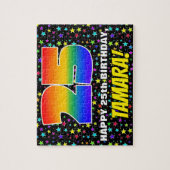 25e verjaardag — Fun, kleurrijk Star Field Pattern Legpuzzel (Verticaal)