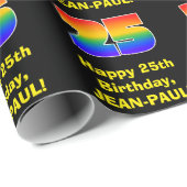 25e verjaardag: Fun, kleurrijke regenboog geïnspir Cadeaupapier (Rol Hoek)