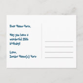 25e verjaardag: Fun Stars Pattern, Rainbow 25, naa Briefkaart (Achterkant)