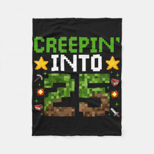 25e verjaardag Gamer Pixel Creepin 'Into 25 Video  Fleece Deken