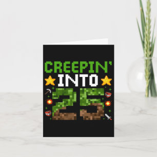 25e verjaardag Gamer Pixel Creepin 'Into 25 Video  Kaart