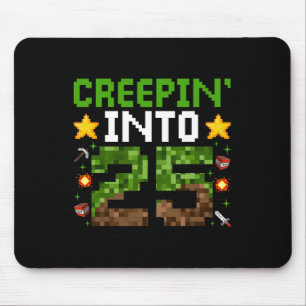 25e verjaardag Gamer Pixel Creepin 'Into 25 Video  Muismat