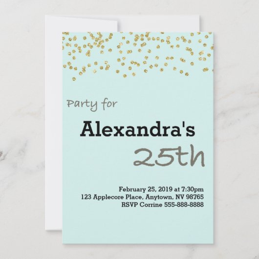 25e verjaardag gepersonaliseerd in pastelkleuren kaart (Voorkant)