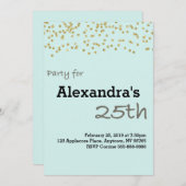 25e verjaardag gepersonaliseerd in pastelkleuren kaart (Voorkant / Achterkant)