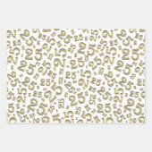 25e verjaardag Gold/White Random Number Pattern 25 Inpakpapier Vel (Voorkant)