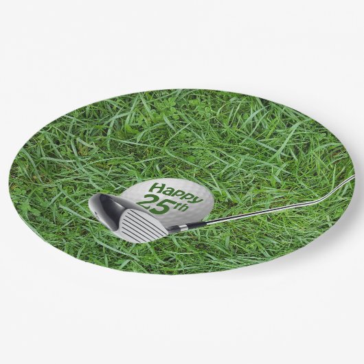 25e verjaardag Golf Ball and Club Paper Bord (Gekanteld)