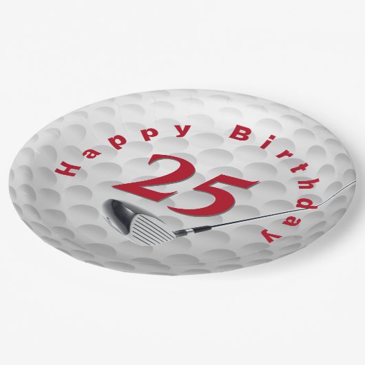 25e verjaardag Golf Ball Design Bord (Gekanteld)