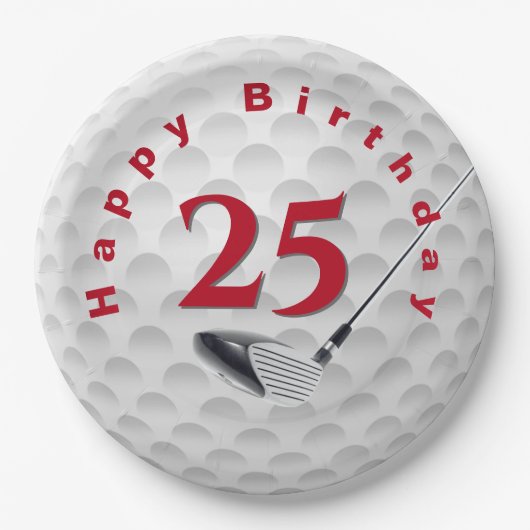 25e verjaardag Golf Ball Design Bord (Voorkant)