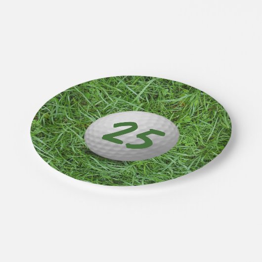 25e verjaardag Golfbal op Bord graspapier (Gekanteld)