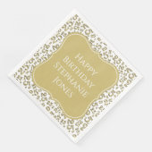 25e Verjaardag Goud/Witte Beugel Getal Patroon Servet (Hoek)