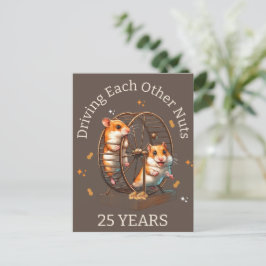 25e verjaardag  hamsters Drijven elkaar gek Briefkaart