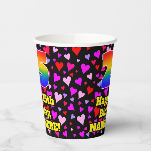 25e verjaardag: Het liefhebbende Kunstpatroon, Reg Papieren Bekers (Links)