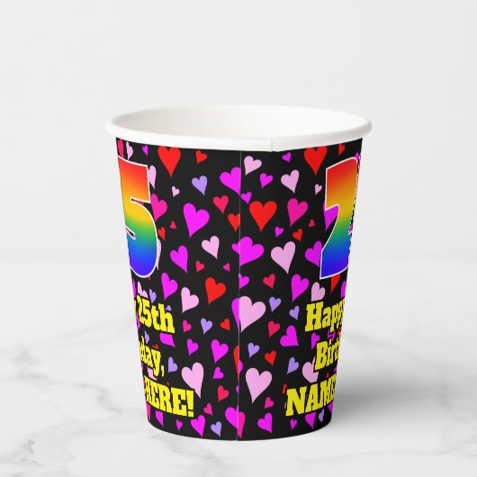 25e verjaardag: Het liefhebbende Kunstpatroon, Reg Papieren Bekers (Rechts)