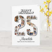 25e verjaardag Jubileum nummer 25 Fotocollage Kaart (Gele Bloem)