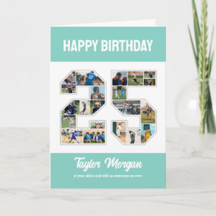 25e verjaardag Jubileum nummer 25 Fotocollage Kaart