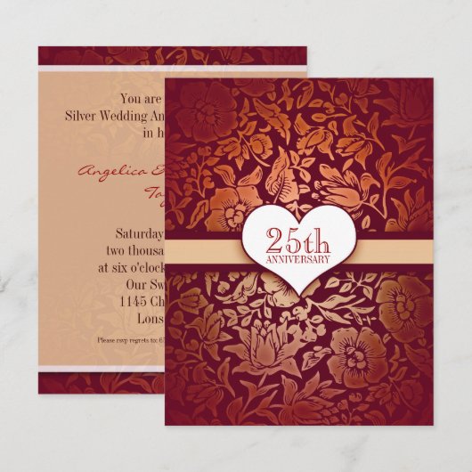 25e verjaardag kaart (Voorkant / Achterkant)