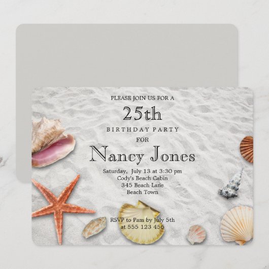 25e verjaardag kaart (Voorkant / Achterkant)