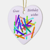 25e verjaardag keramisch hart keramisch ornament (Links)