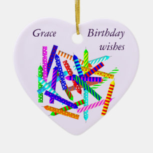 25e verjaardag keramisch hart ornament