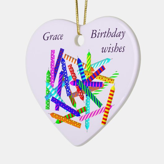 25e verjaardag keramisch hart ornament (Links)