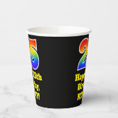 25e verjaardag: Kleurrijk, Leuk, Spannend, Regenbo Papieren Bekers (Links)