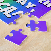 25e verjaardag: kleurrijk, vun regenboogpatroon # legpuzzel (Zijkant)