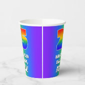 25e verjaardag: kleurrijk, vun regenboogpatroon #  papieren bekers (Links)