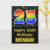 25e verjaardag: kleurrijke muzieksymbolen + regenb kaart (Gele Bloem)