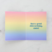 25e verjaardag: Kleurrijke Regenboog # 25, Aangepa Kaart (Binnen)