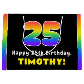 25e verjaardag: kleurrijke regenboog # 25, Naam va Groot Cadeauzakje (Voorkant)